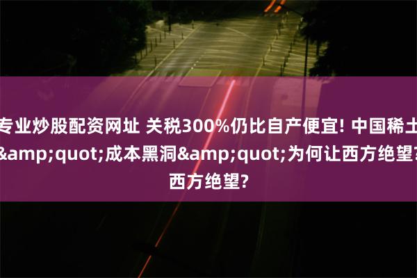 专业炒股配资网址 关税300%仍比自产便宜! 中国稀土&quot;成本黑洞&quot;为何让西方绝望?