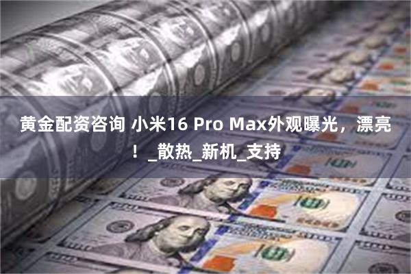 黄金配资咨询 小米16 Pro Max外观曝光，漂亮！_散热_新机_支持